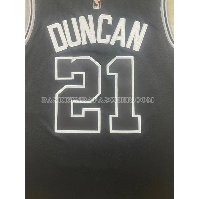 Maillot San Antonio Spurs Tim Duncan NO 21 Statement 2022-23 Noir